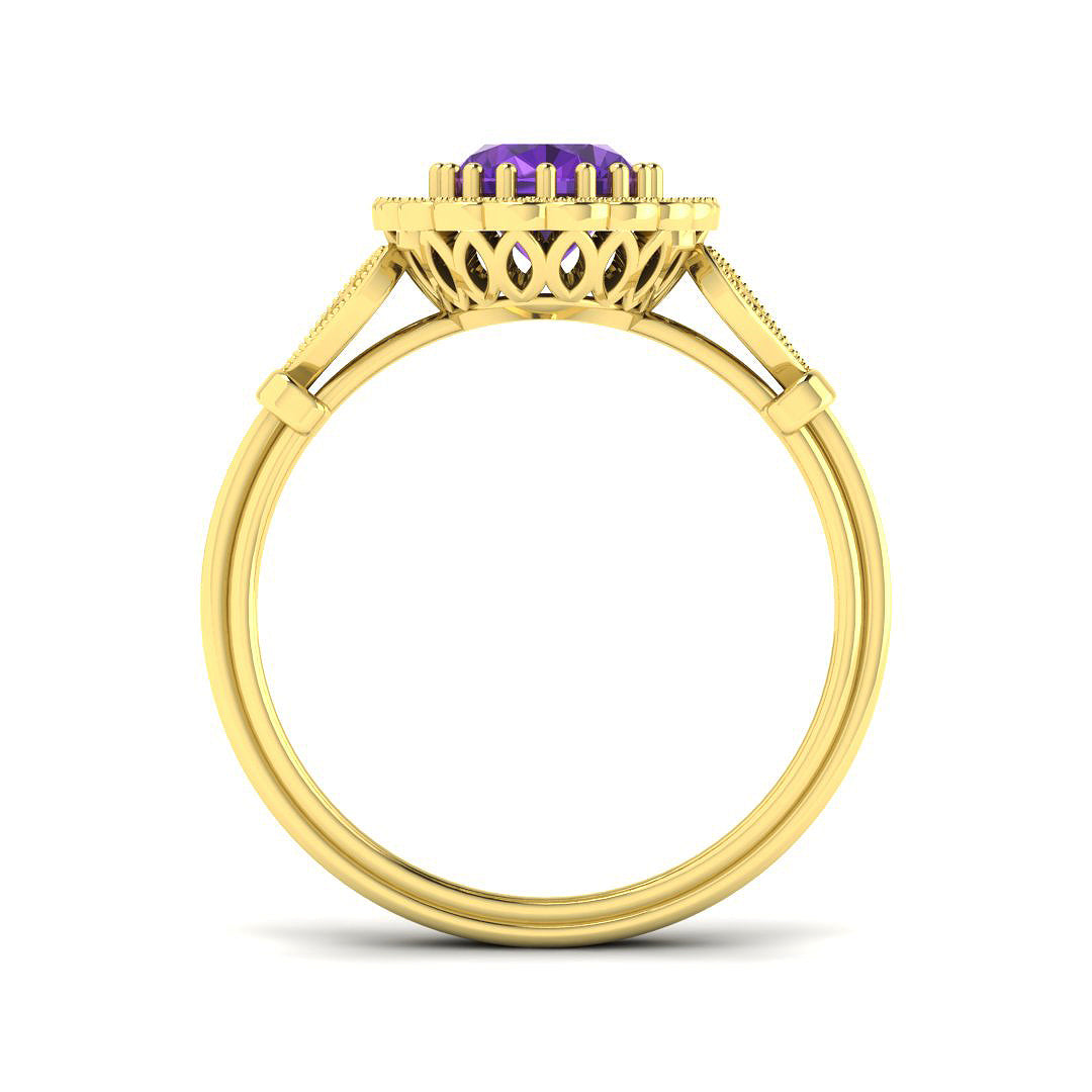 9ct Yellow Gold 1.31ct Amethyst Ring