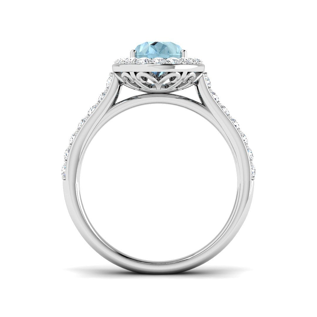 9ct White Gold 2.15ct Aquamarine Ring