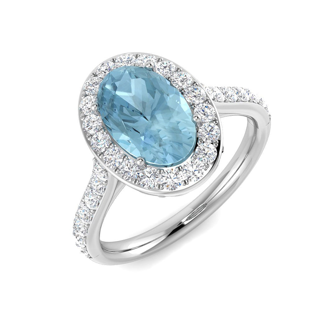 9ct White Gold 2.25ct Aquamarine Ring
