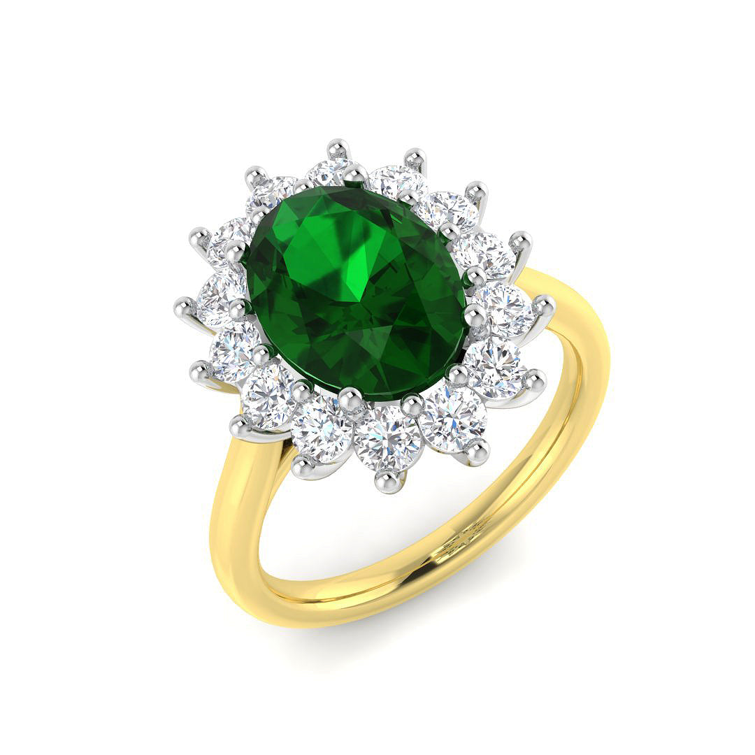9ct Two-Tone Gold 3.69ct Emerald Ring