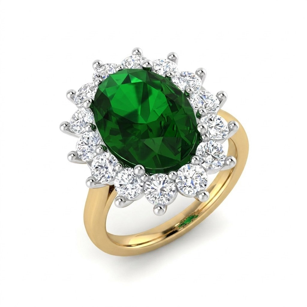 9ct Two-Tone Gold 5.67ct Emerald Ring