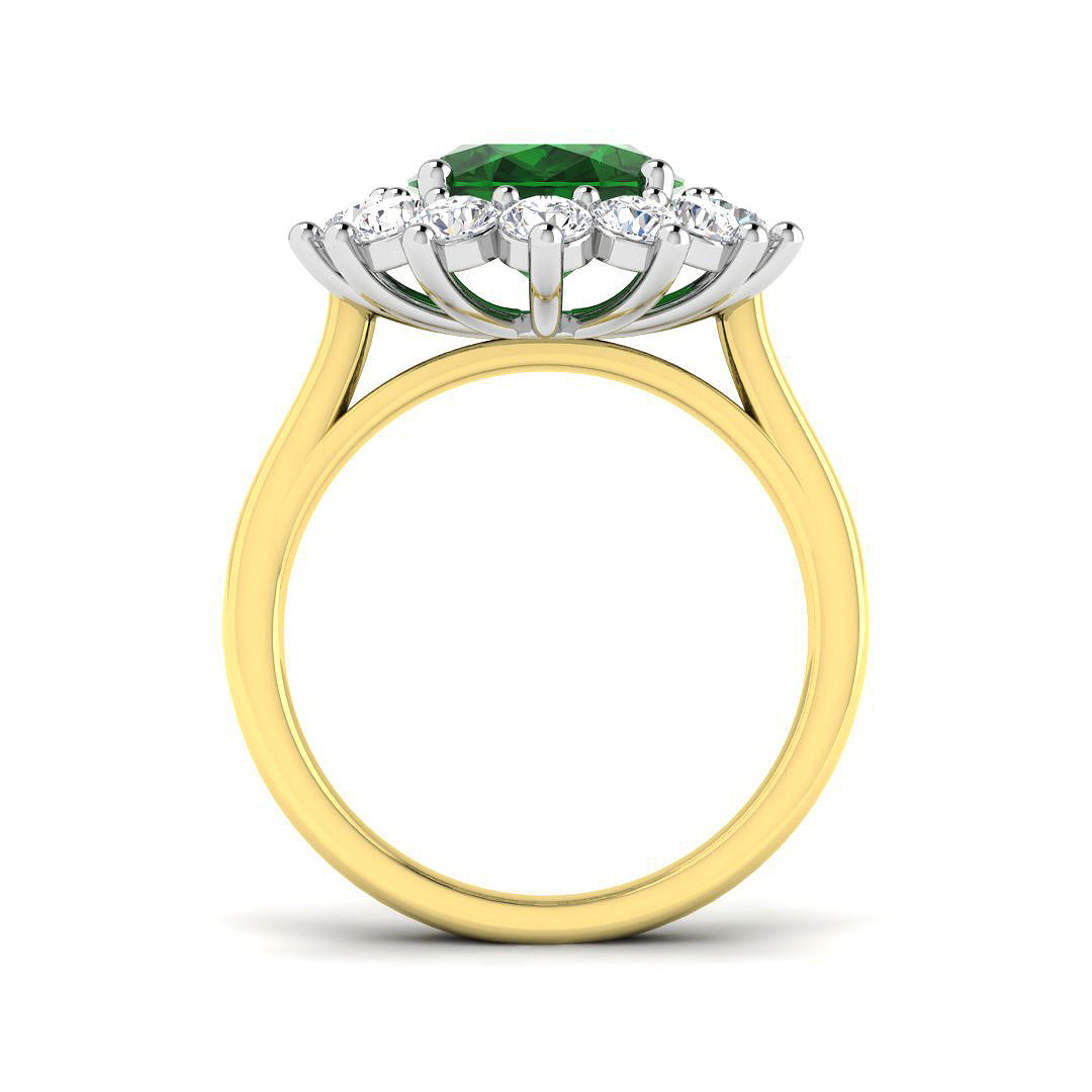 9ct Two-Tone Gold 5.67ct Emerald Ring
