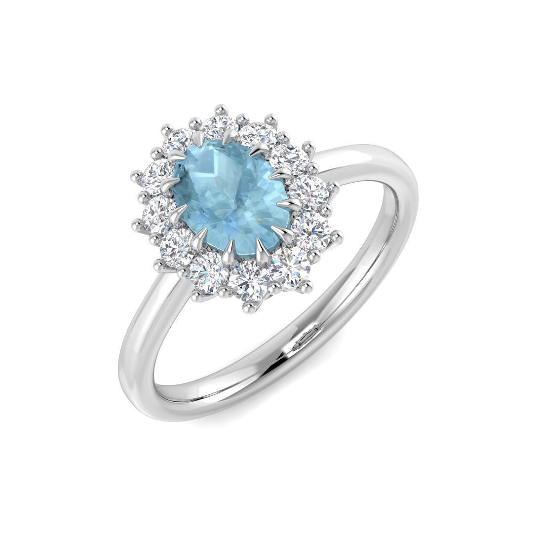 9ct White Gold 1.05ct Aquamarine Ring