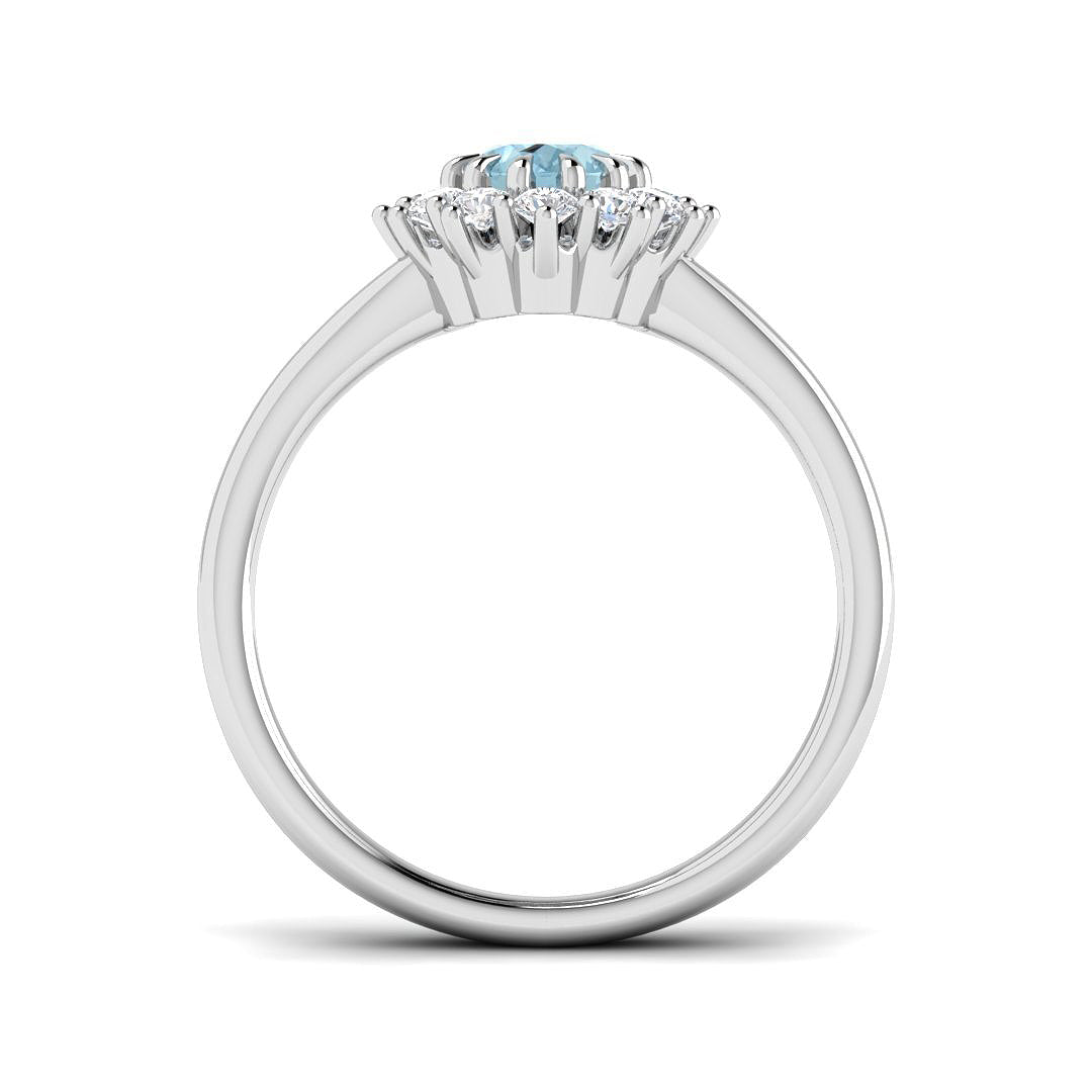 9ct White Gold 1.05ct Aquamarine Ring