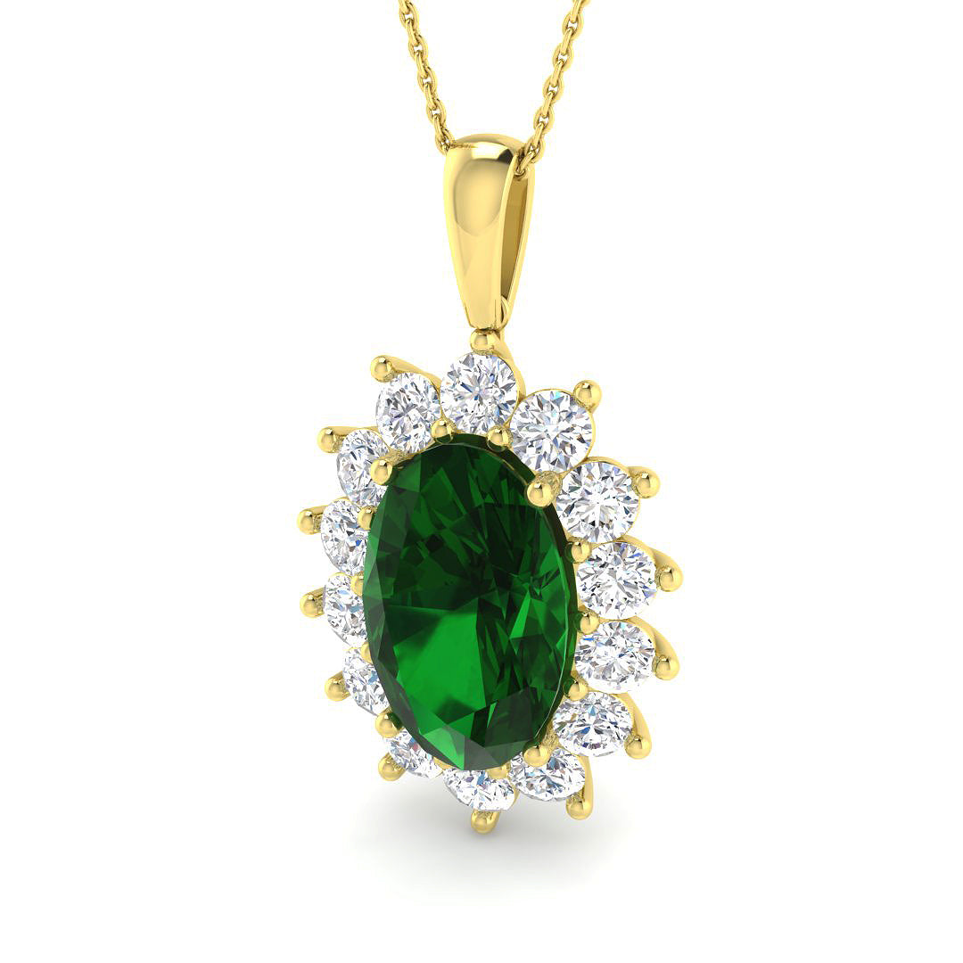 9ct Yellow Gold 12.36ct Emerald Pendant