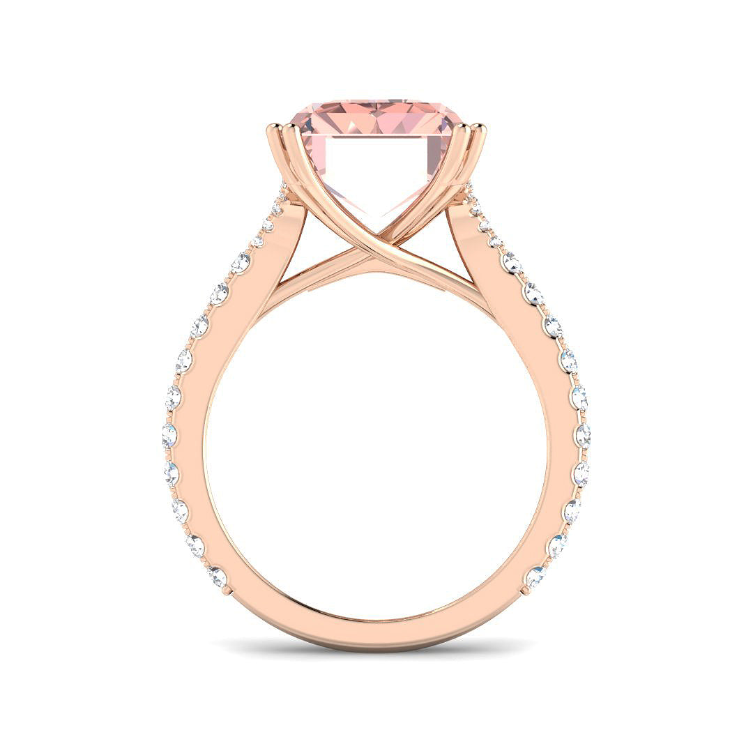 9ct Rose Gold 8.06ct G VS1 Laboratory Grown Lab Pink Diamond Ring