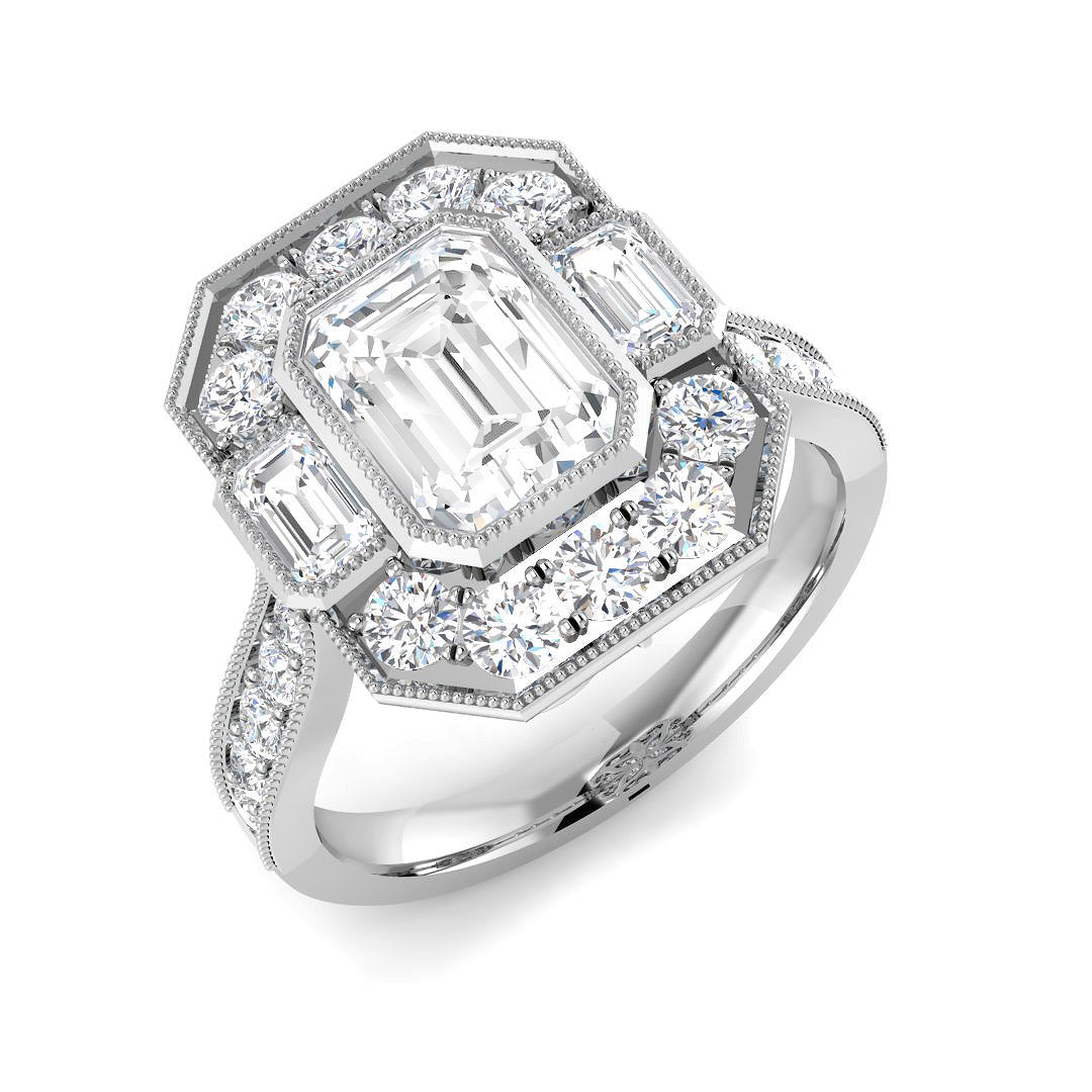 9ct White Gold 2.58ct E VS2 Laboratory Grown CVD Ring