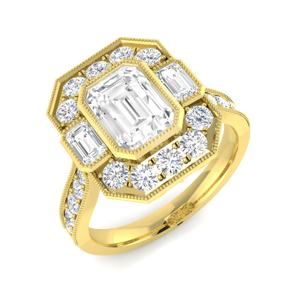 9ct Yellow Gold 2.58ct E VS2 Laboratory Grown CVD Ring