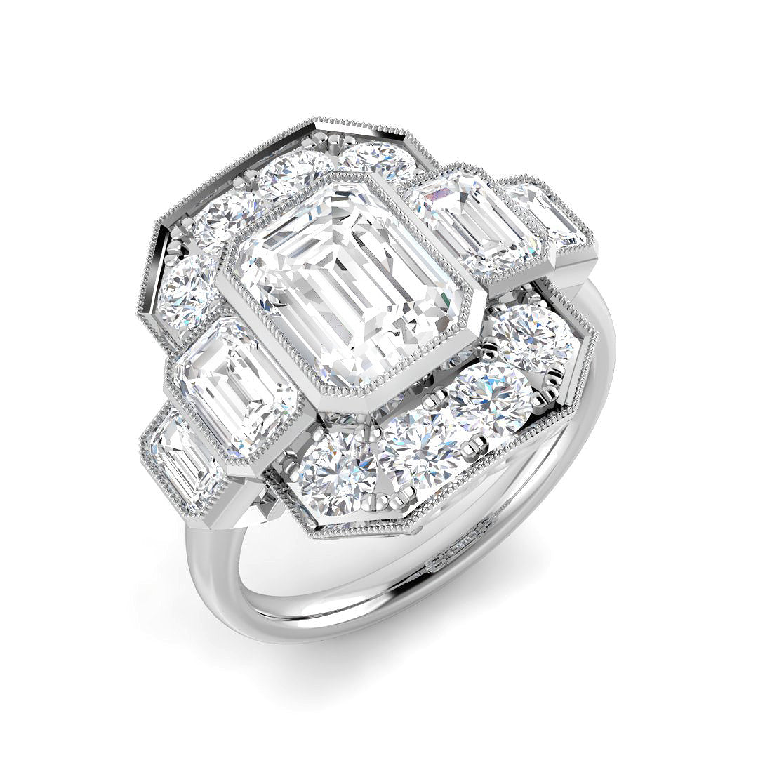 9ct White Gold 3.96ct E VS2 Laboratory Grown CVD Ring