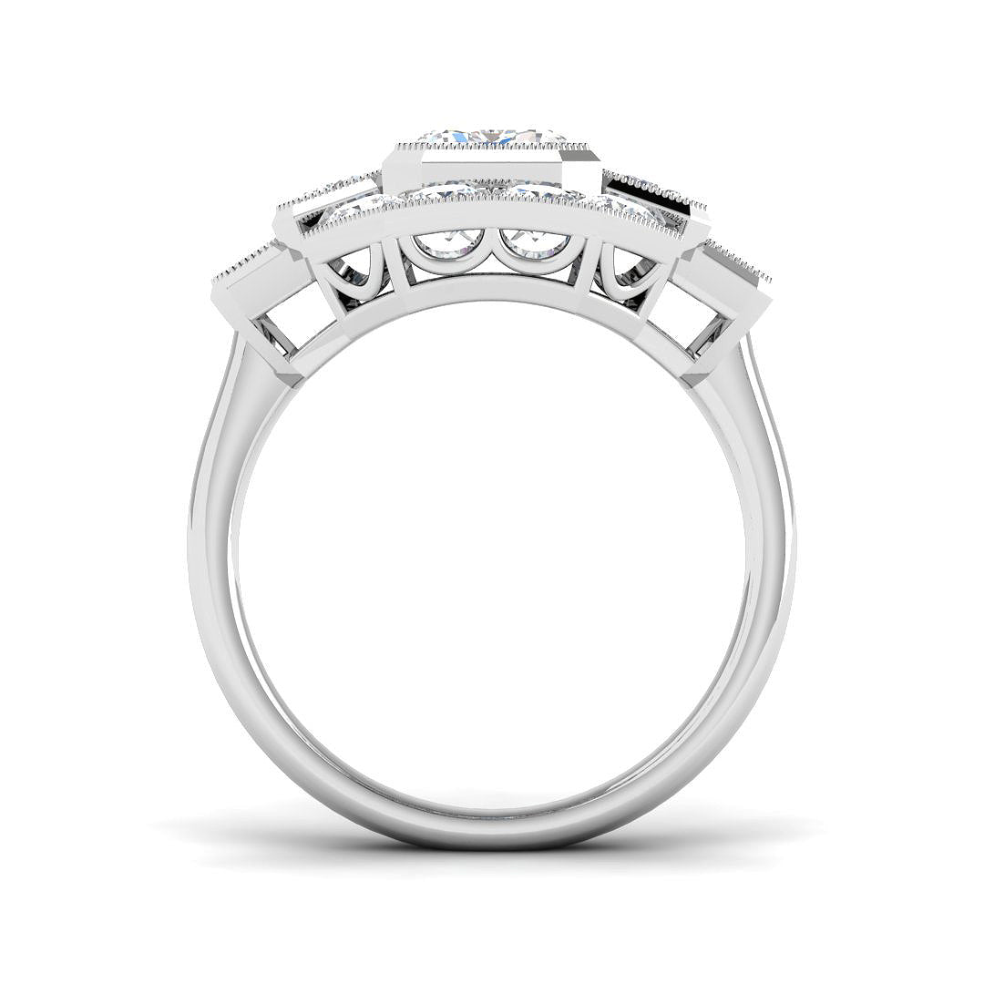 9ct White Gold 3.96ct E VS2 Laboratory Grown CVD Ring