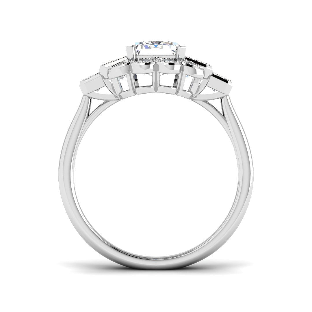 9ct White Gold 3.17ct D VS2 Laboratory Grown CVD Ring