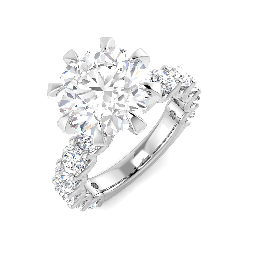 9ct White Gold 5.82ct E VS2 Laboratory Grown CVD Ring