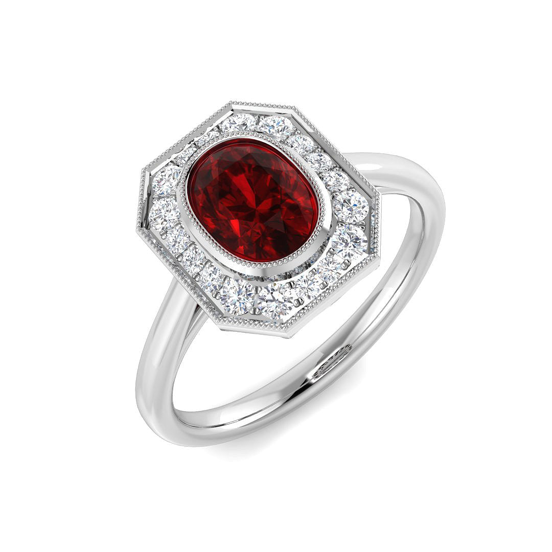 9ct White Gold 1.14ct Ruby Ring