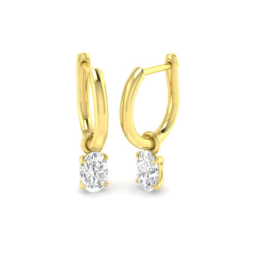 9ct Yellow Gold 0.79ct Laboratory Grown CVD Earrings