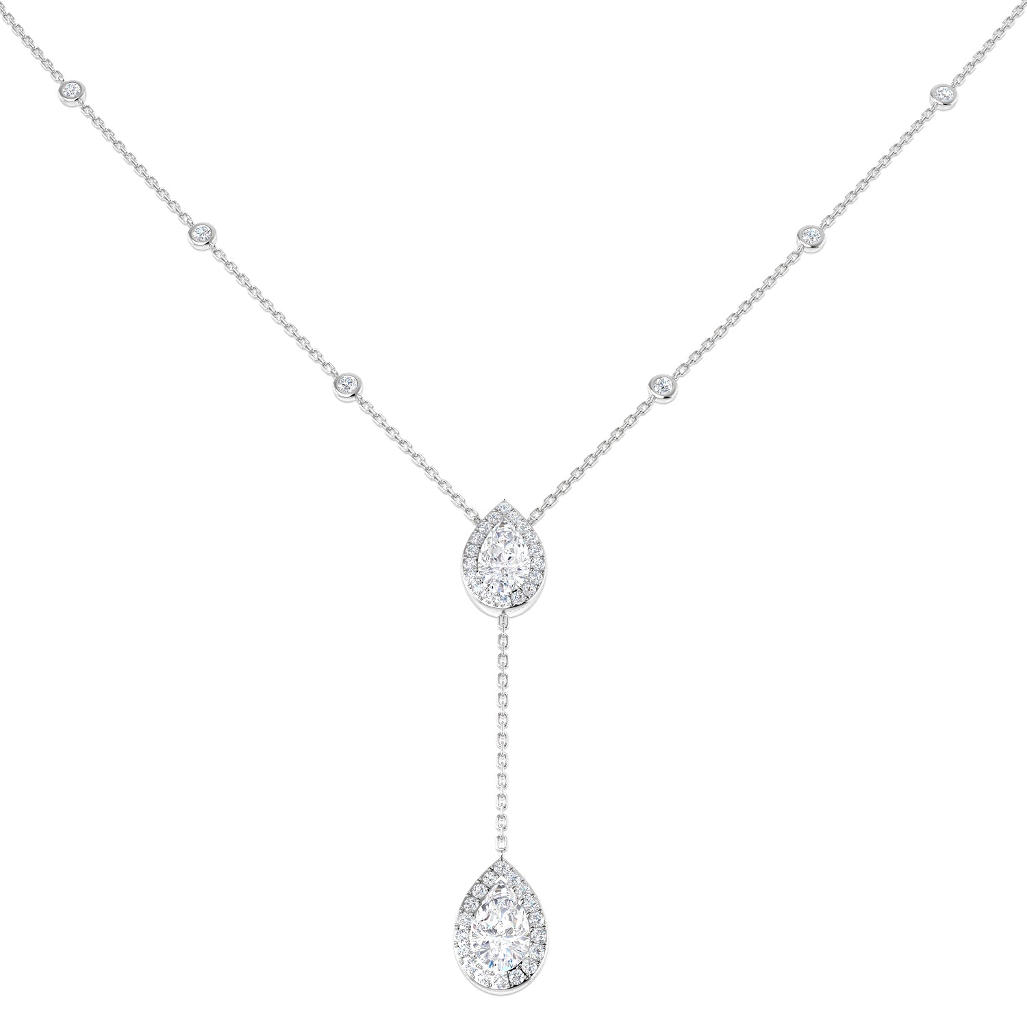 9ct White Gold 2.61ct E VS1 Laboratory Grown CVD Necklace