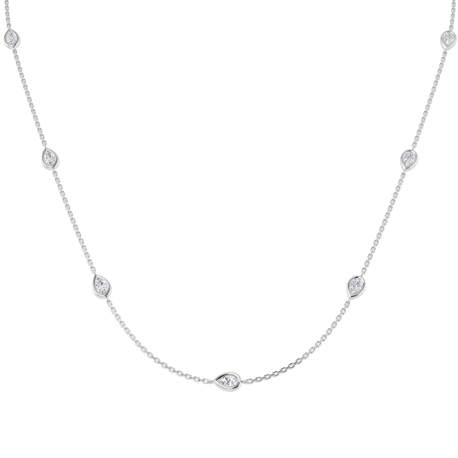 9ct White Gold 1.57ct Laboratory Grown CVD Necklace