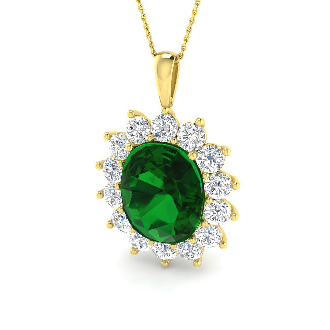 18ct Yellow Gold 20.10ct Emerald Pendant