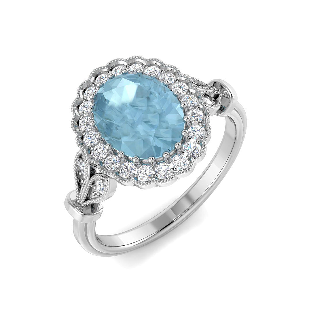 9ct White Gold 2.01ct Aquamarine Ring