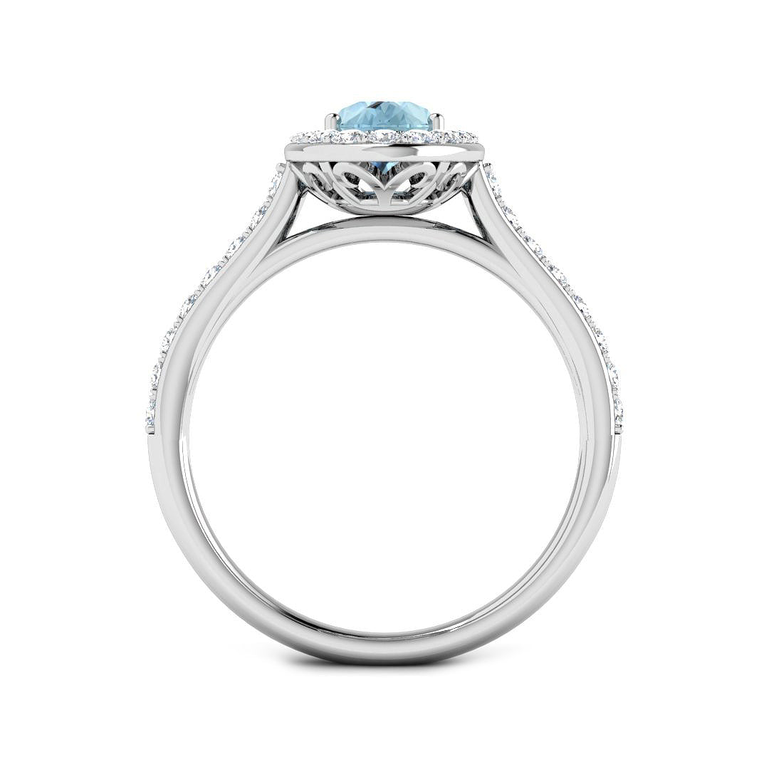 9ct White Gold 1.57ct Aquamarine Ring