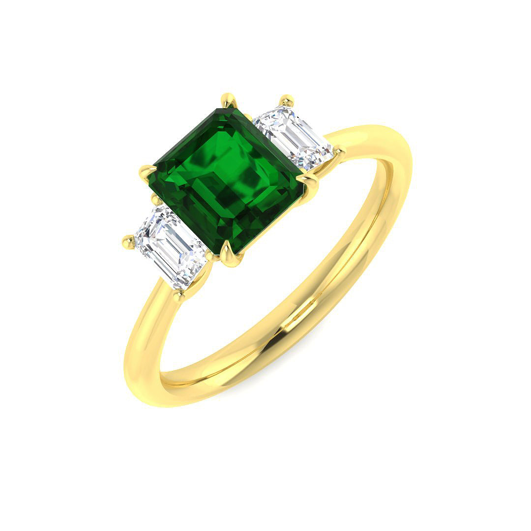 9ct Yellow Gold 1.57ct Emerald Ring