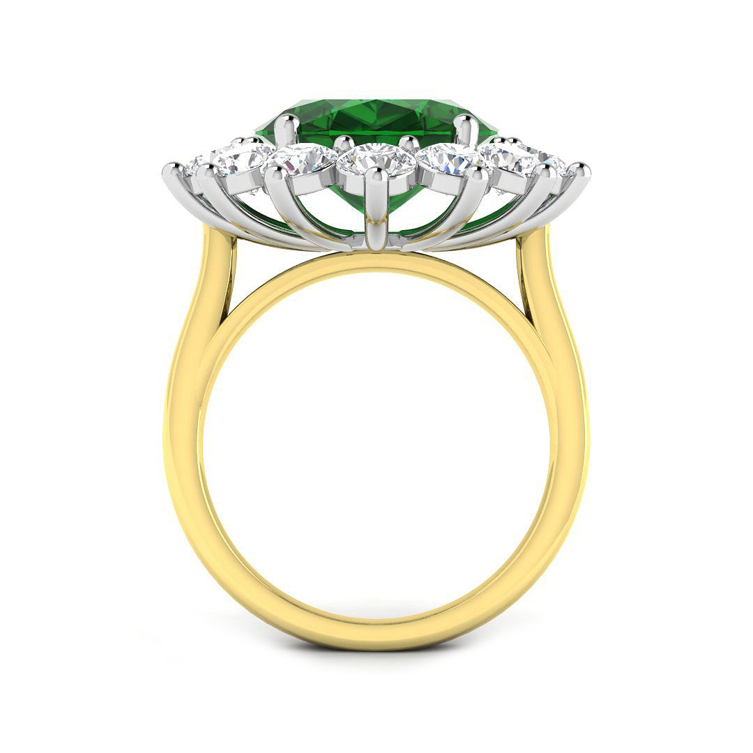 9ct Two-Tone Gold 11.68ct Emerald Ring