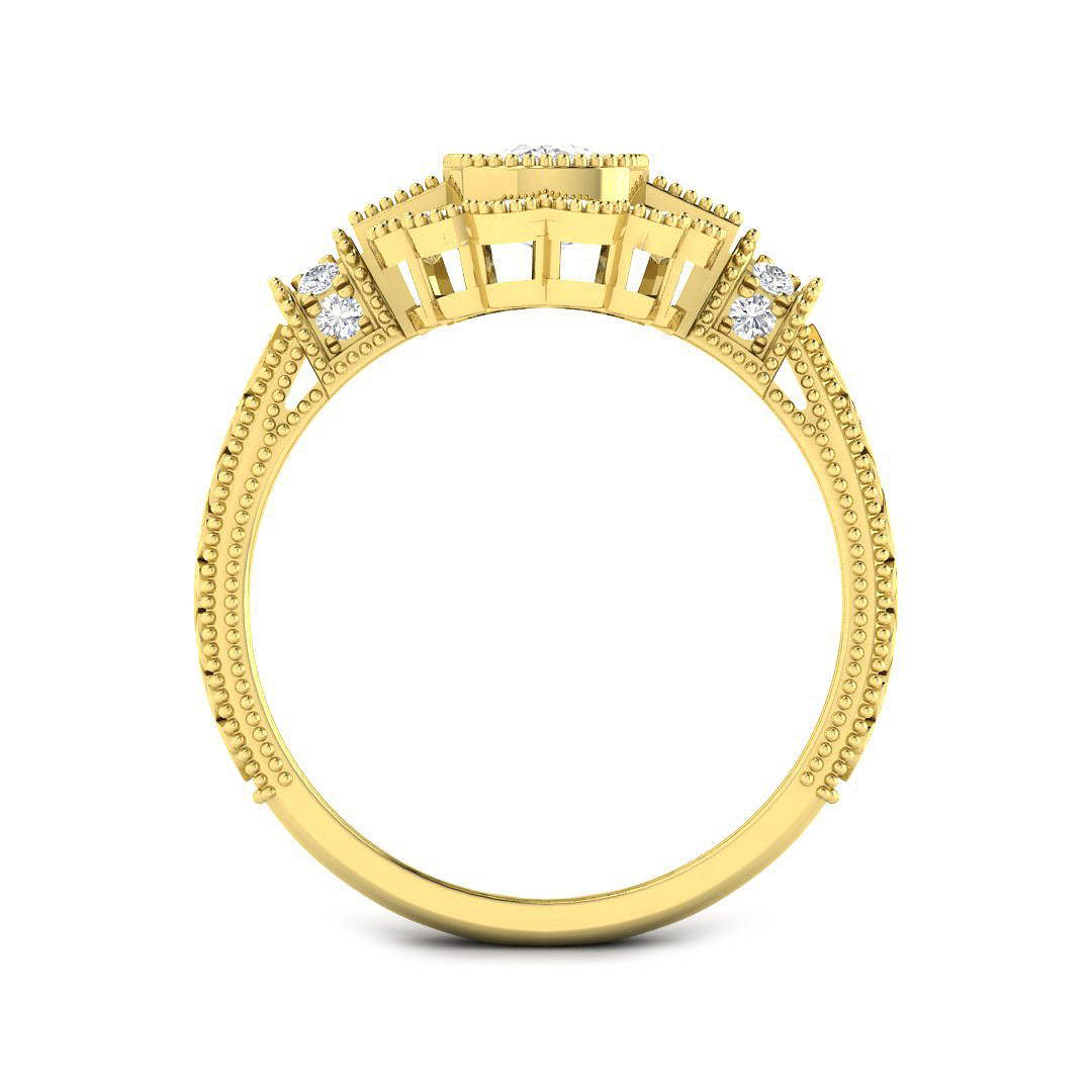 9ct Yellow Gold 1.51ct D VS2 Laboratory Grown Cvd Old Cut Ring