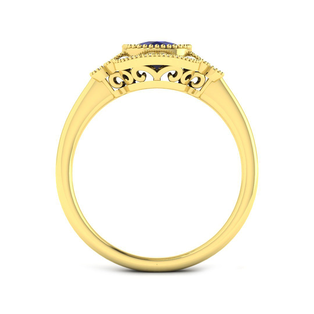 9ct Yellow Gold 1.75ct Blue Sapphire Ring
