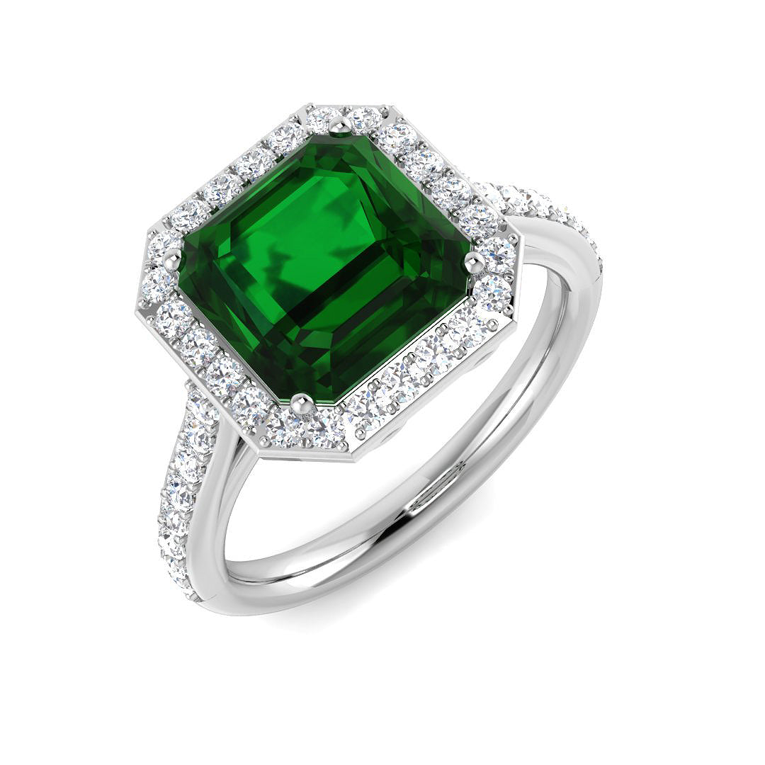 9ct White Gold 3.03ct Emerald Ring
