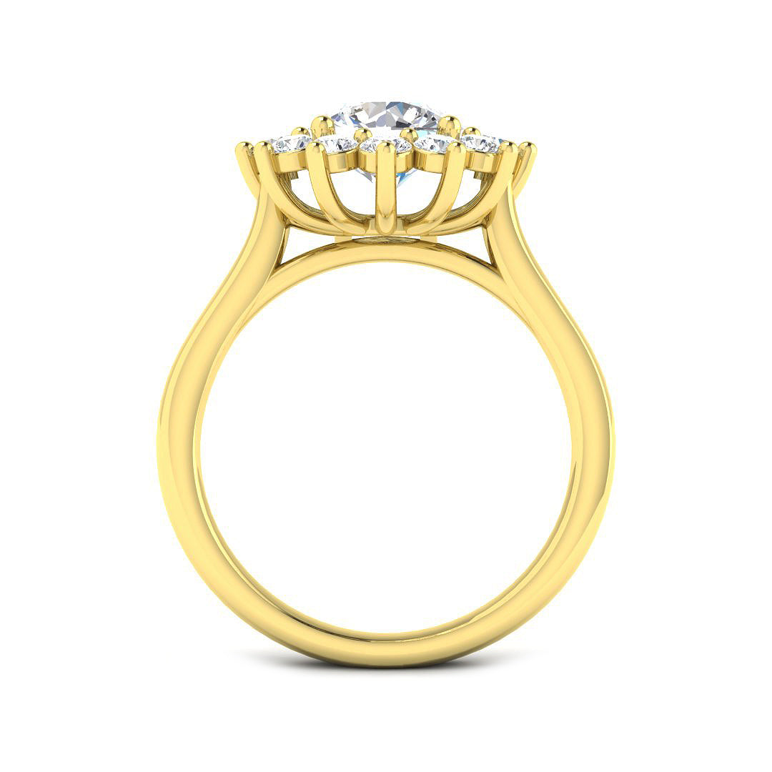 9ct Yellow Gold 2.12ct E VS2 Laboratory Grown CVD Ring