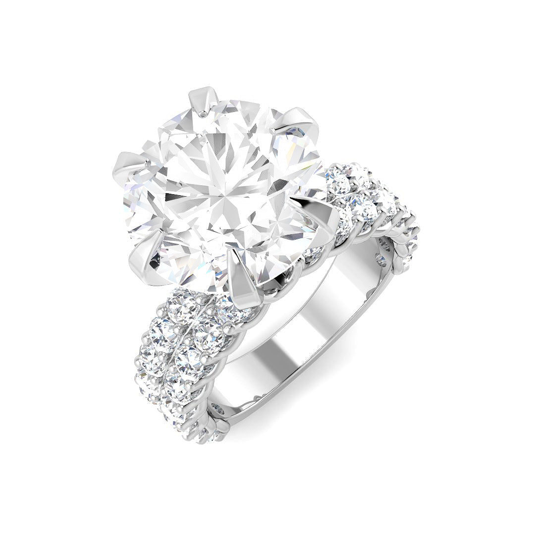 9ct White Gold 6.79ct E VS2 Laboratory Grown CVD Ring