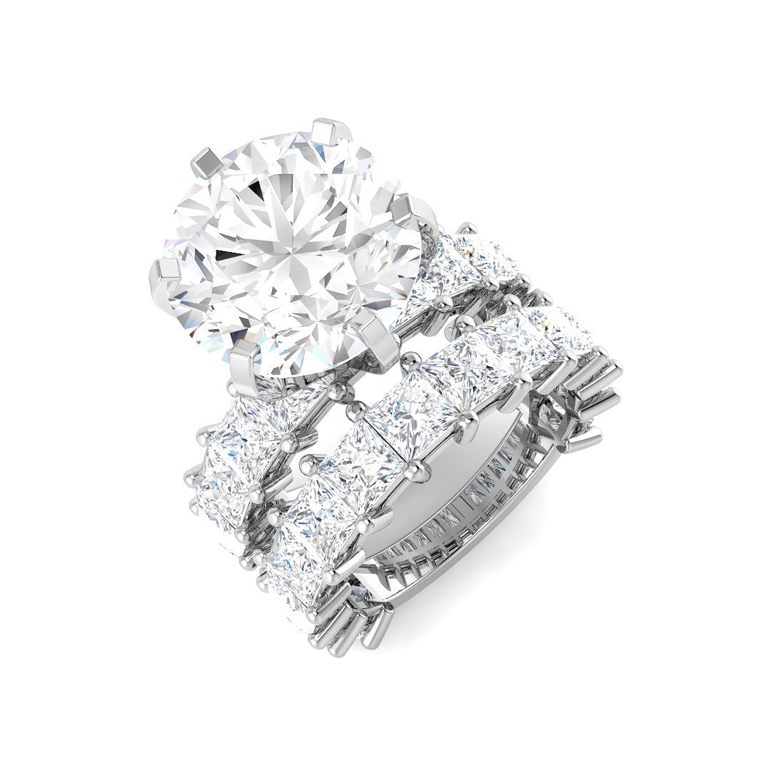 9ct White Gold 12.31ct E VS2 Laboratory Grown CVD Ring