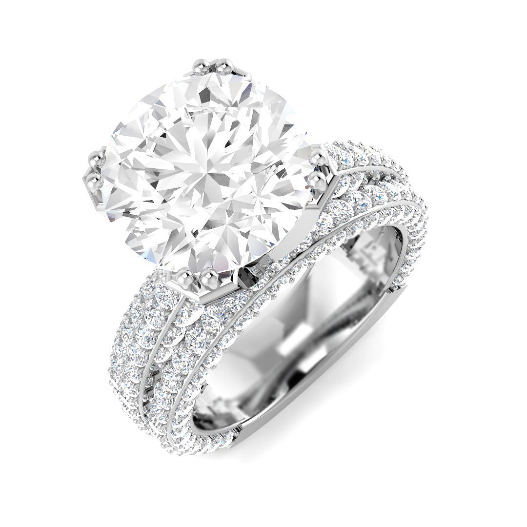 9ct White Gold 6.03ct E VS2 Laboratory Grown CVD Ring