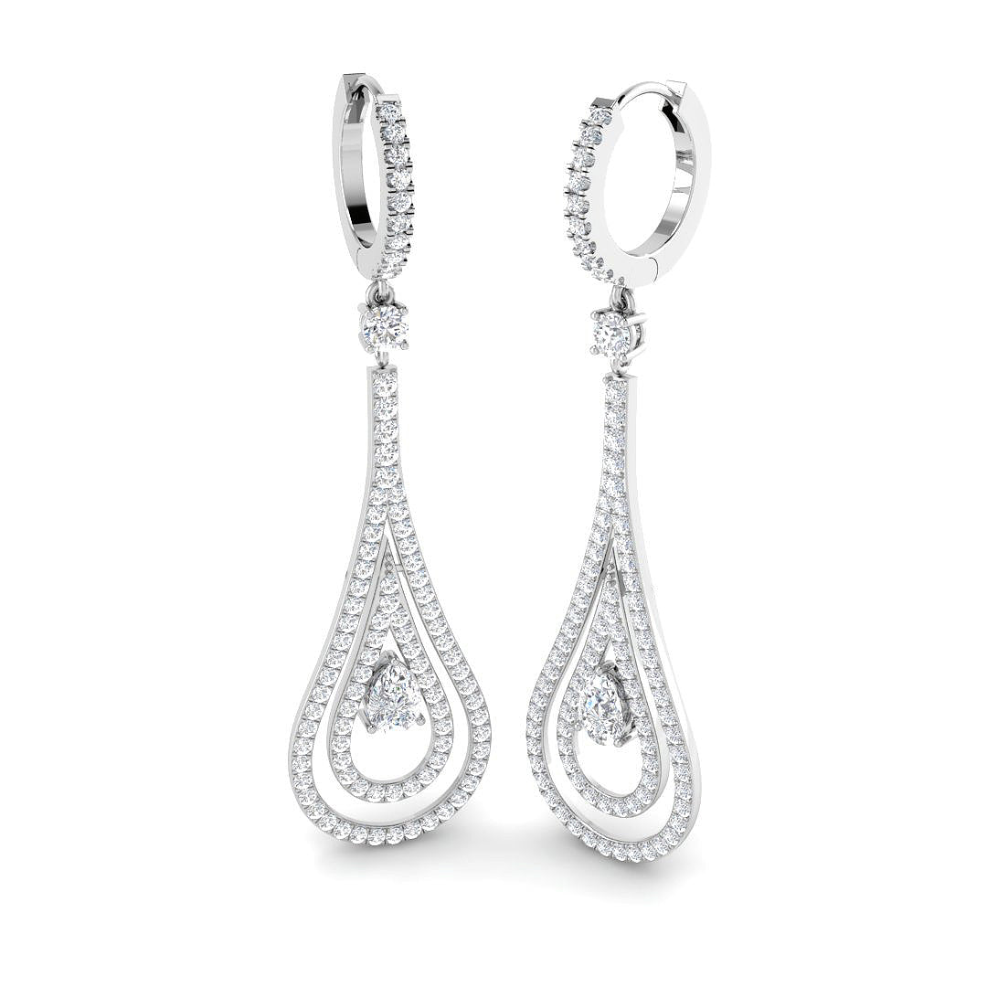 9ct White Gold 2.60ct Laboratory Grown CVD Earrings