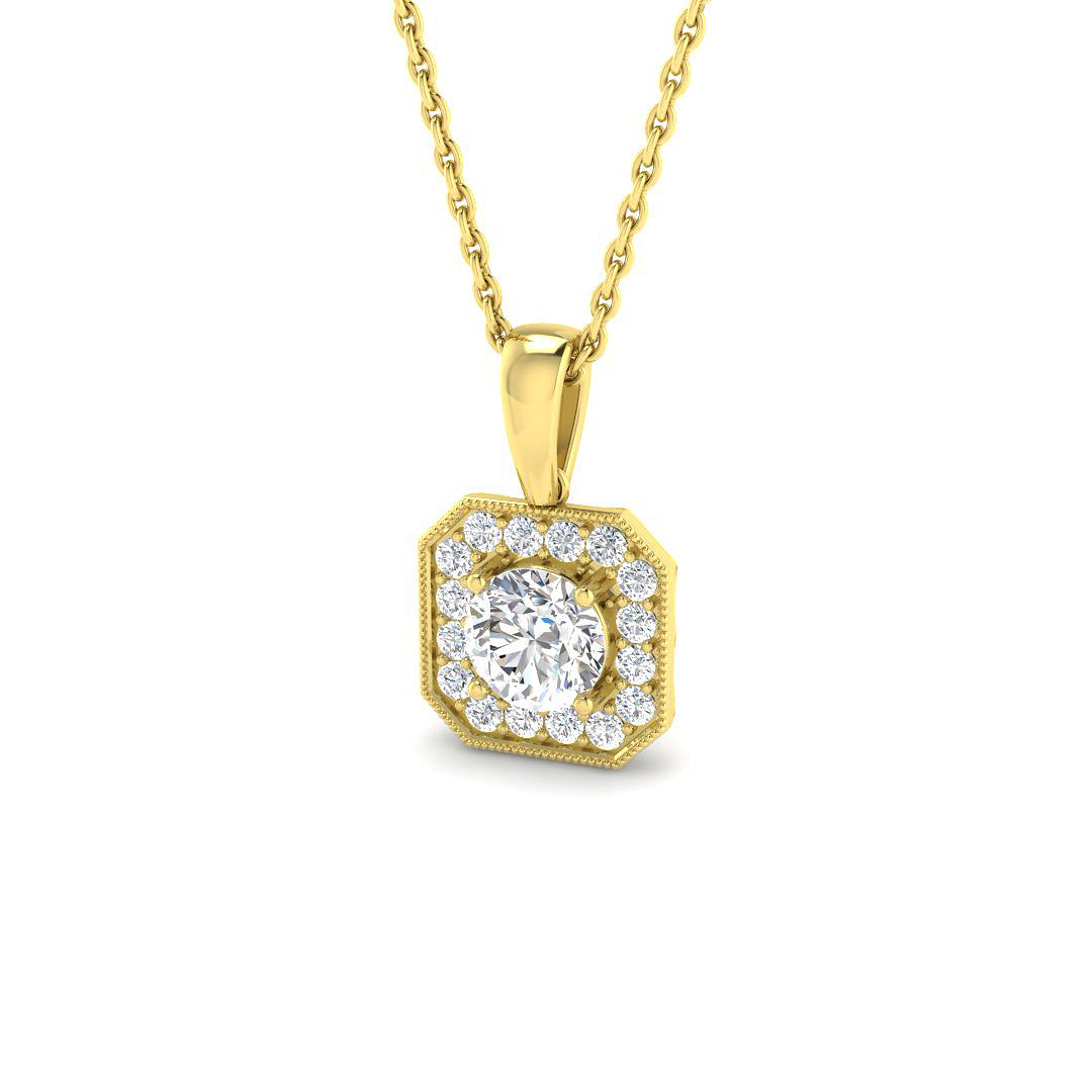9ct Yellow Gold 0.65ct Laboratory Grown CVD Pendant