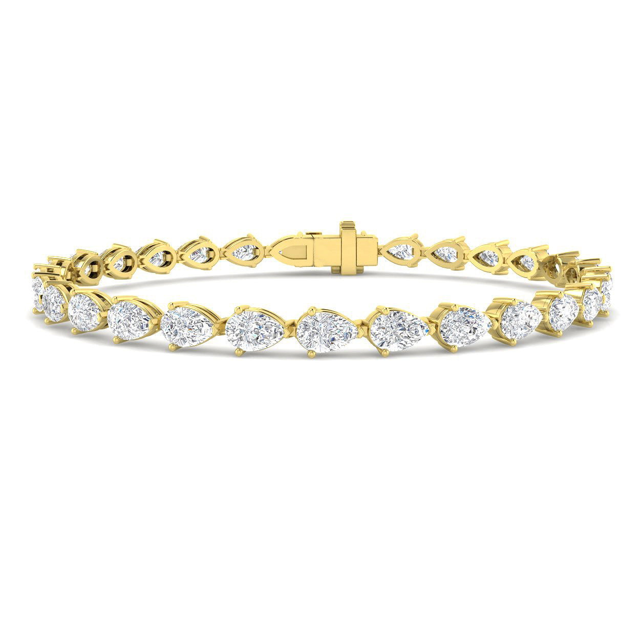 9ct Yellow Gold 7.60ct Laboratory Grown CVD Bracelet