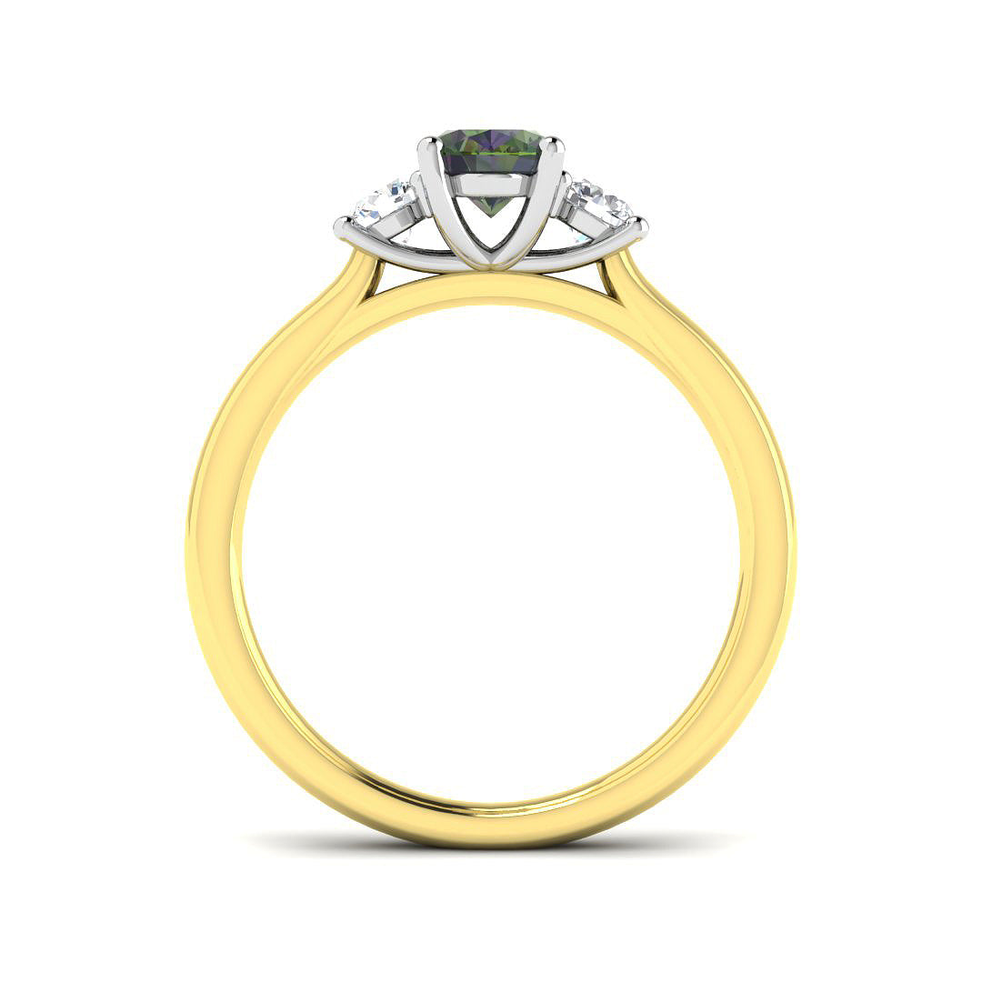 18ct Two-Tone Gold 1.27ct Teal Sapphire Ring