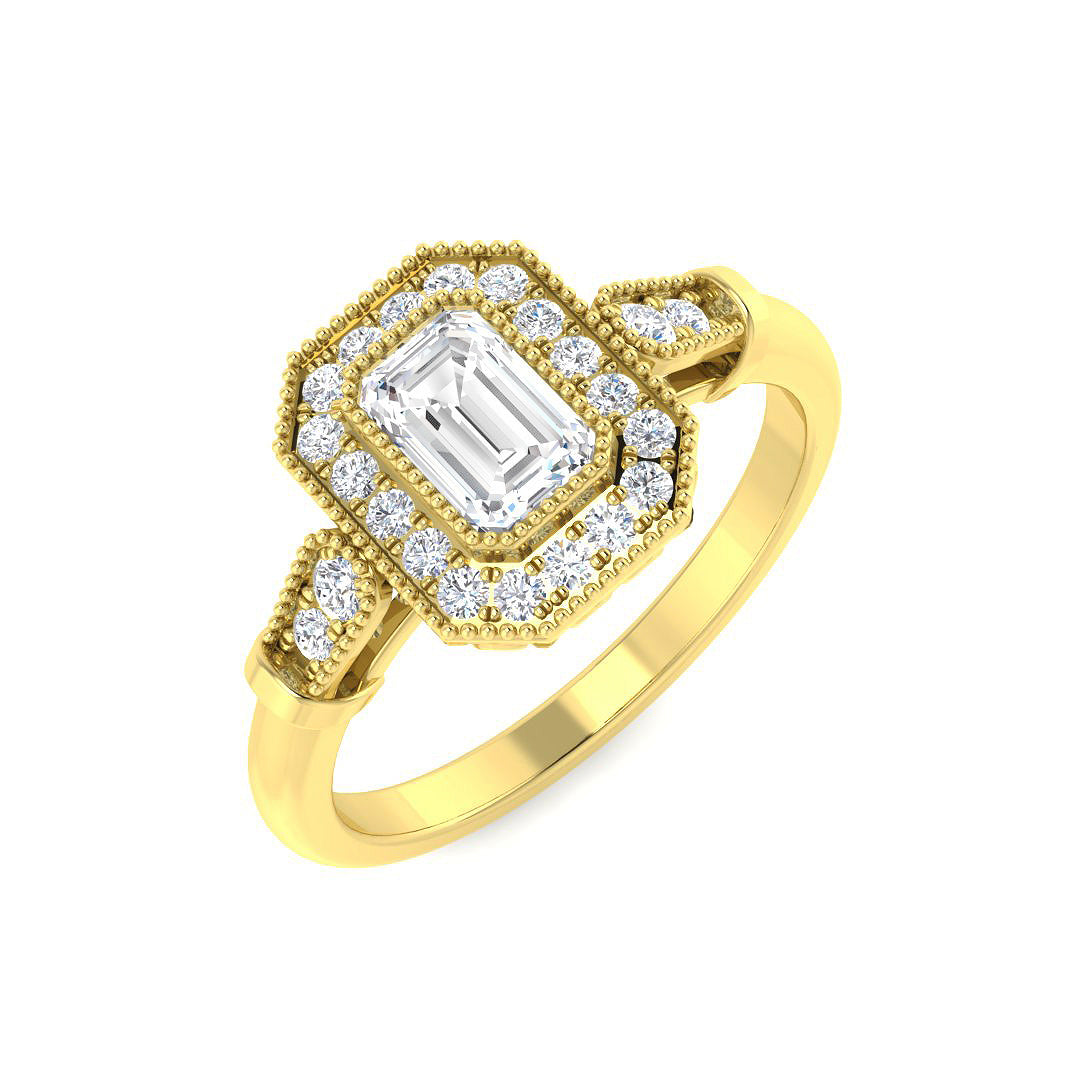 9ct Yellow Gold 0.86ct Laboratory Grown CVD Ring