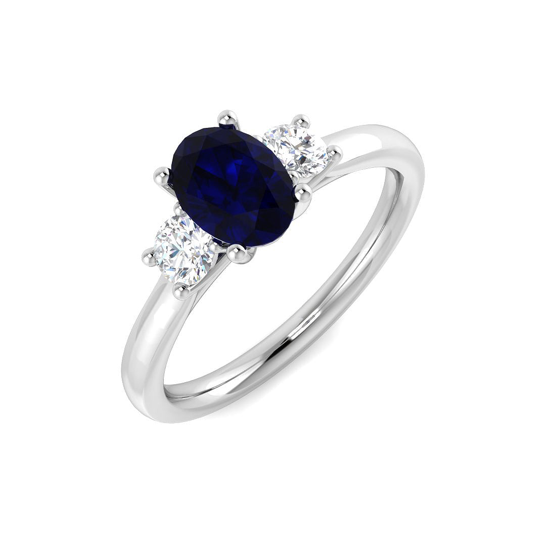 9ct White Gold 1.44ct Blue Sapphire Ring