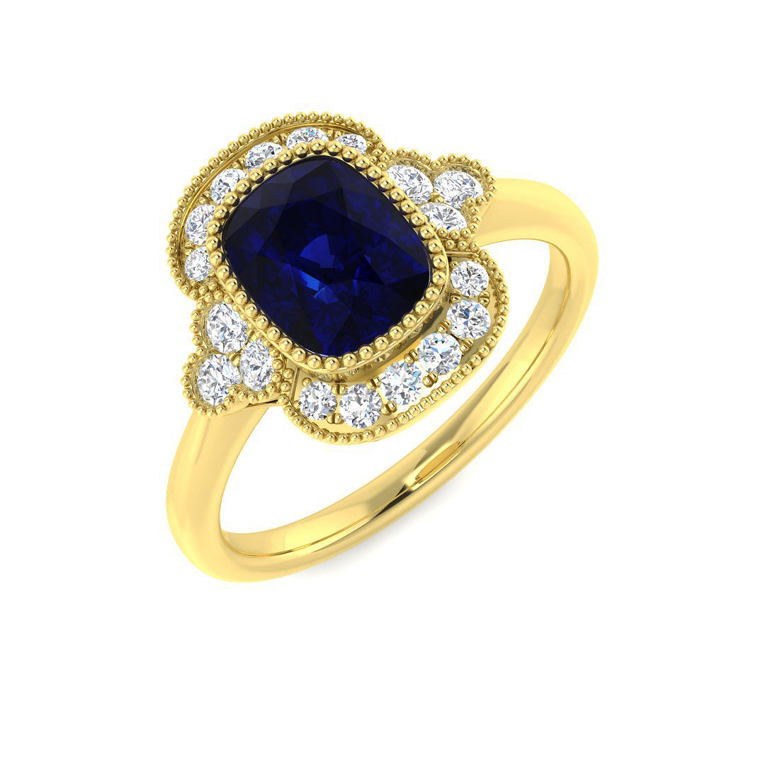 9ct Yellow Gold 2.13ct Blue Sapphire Ring
