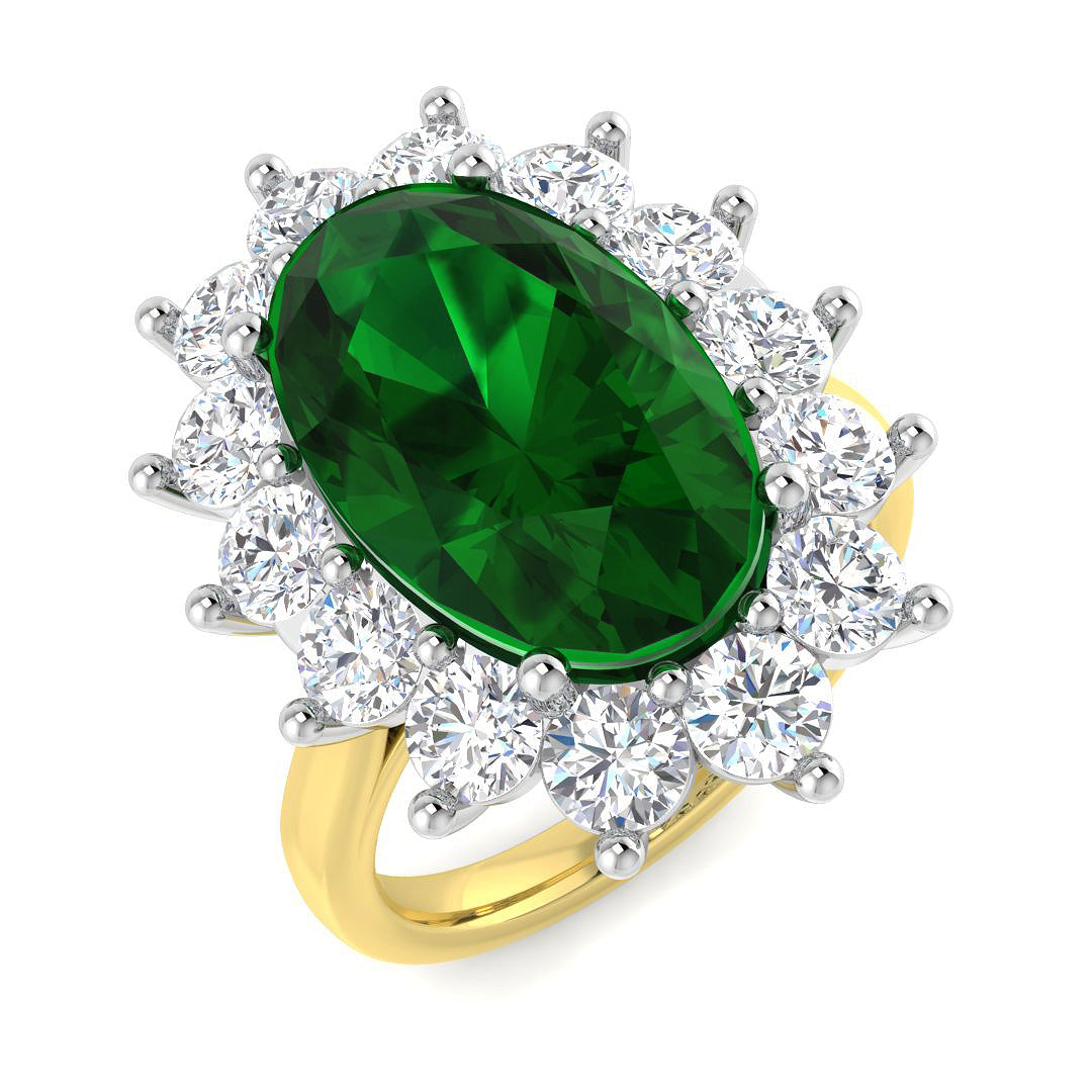 9ct Two-Tone Gold 8.87ct Emerald Ring