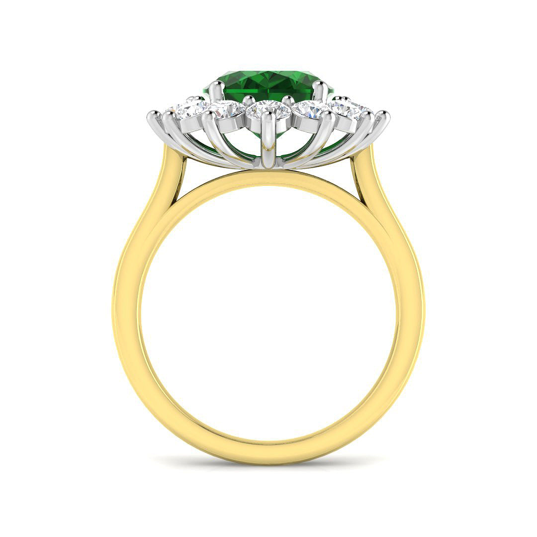 9ct Two-Tone Gold 5.46ct Emerald Ring