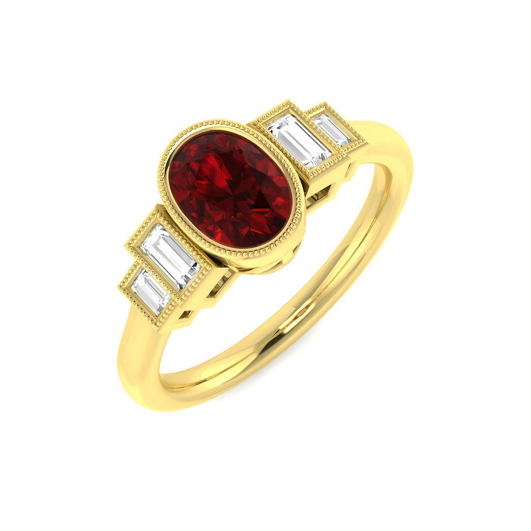 9ct Yellow Gold 1.31ct Ruby Ring