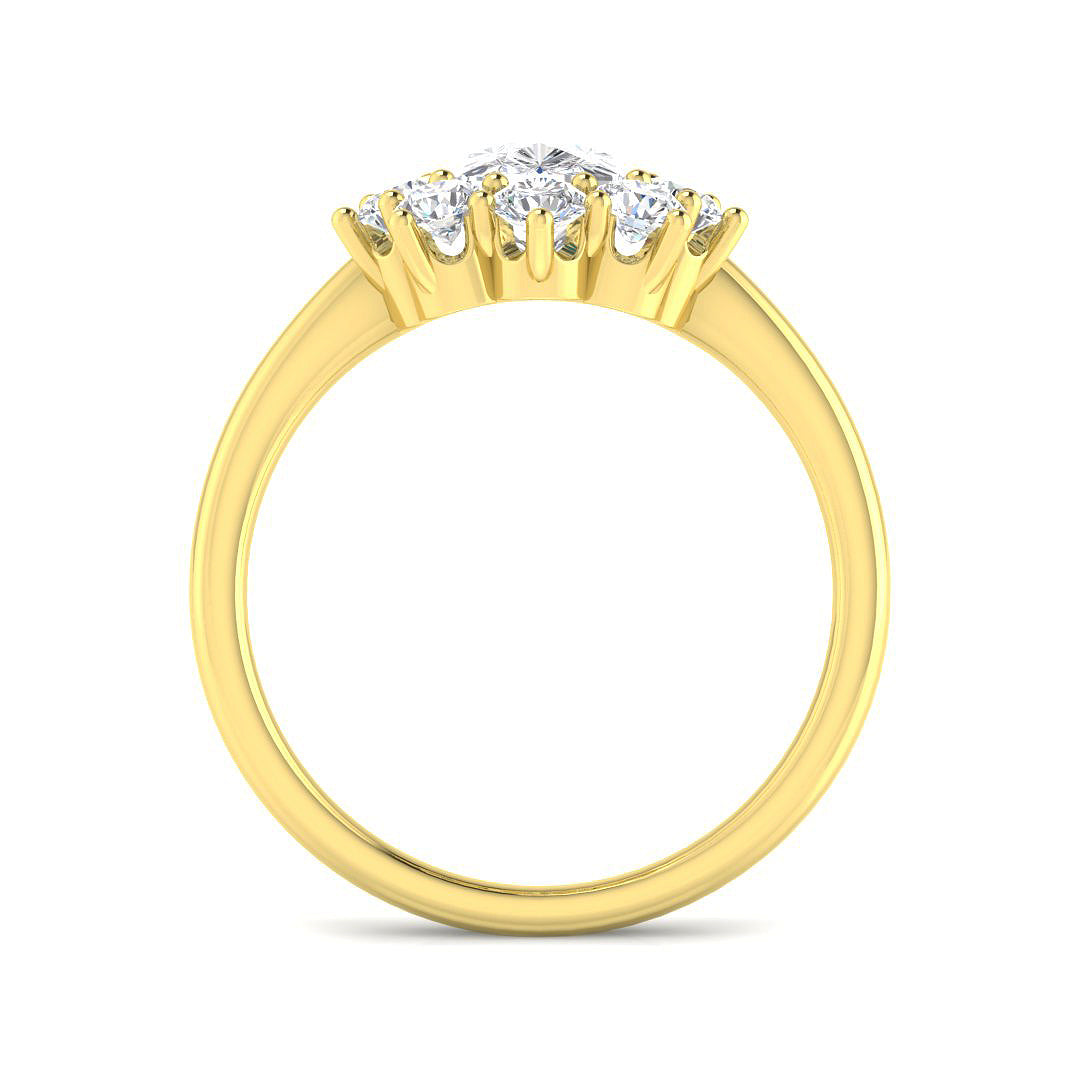 9ct Yellow Gold 1.94ct E VVS2 Laboratory Grown Cvd Old Cut Ring