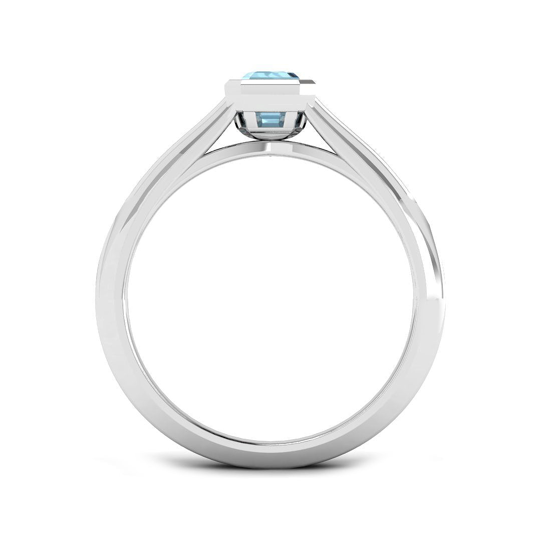 9ct White Gold 0.54ct Aquamarine Ring