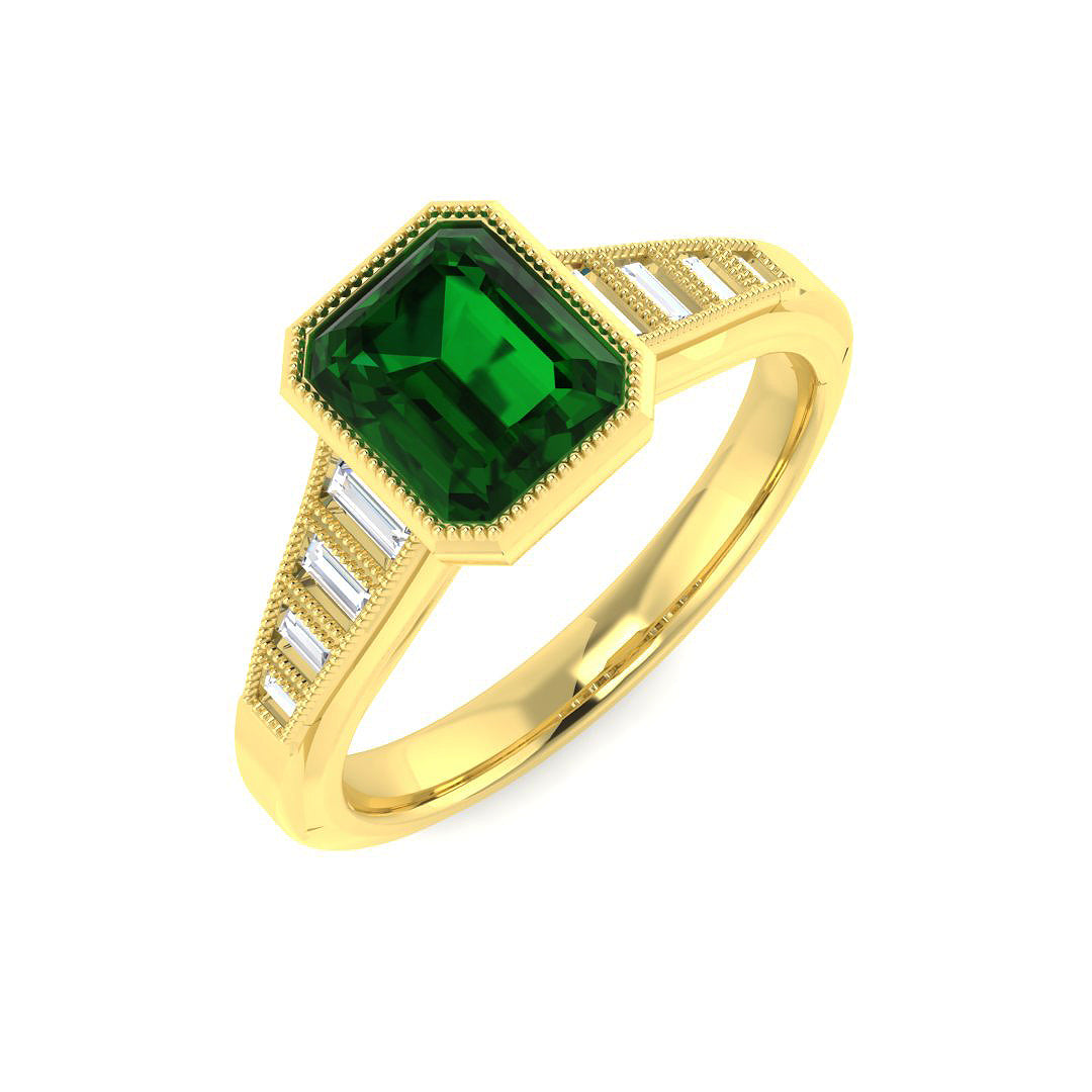 9ct Yellow Gold 1.31ct Emerald Ring