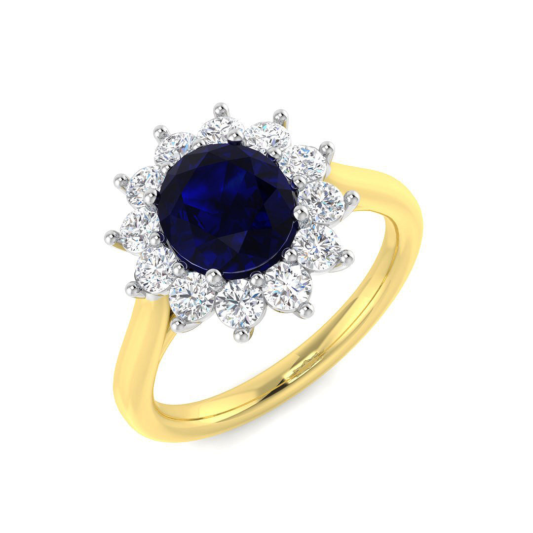 9ct Two-Tone Gold 2.09ct Blue Sapphire Ring