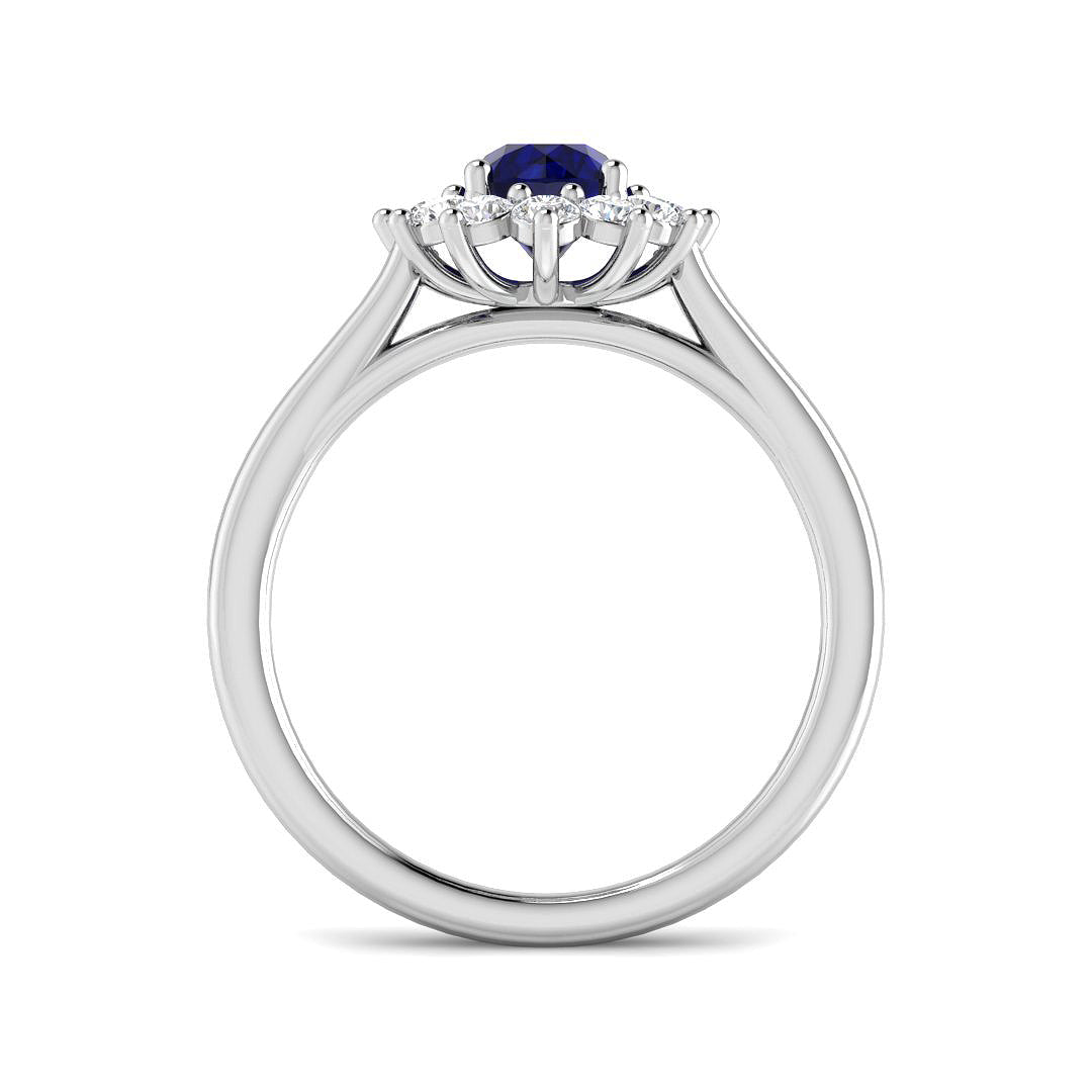 9ct White Gold 1.82ct Blue Sapphire Ring