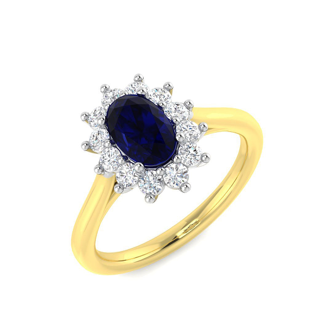 9ct Two-Tone Gold 1.50ct Blue Sapphire Ring