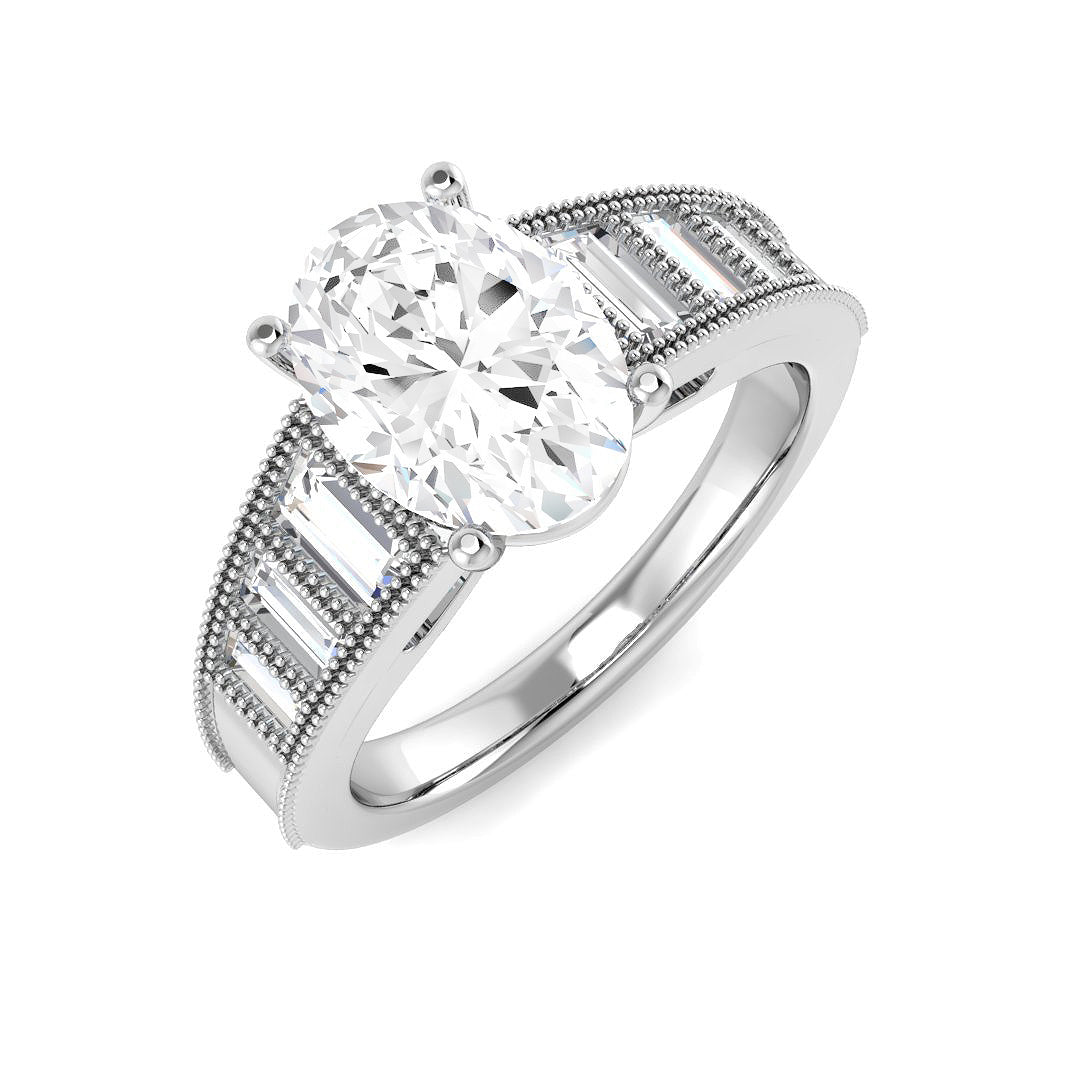 9ct White Gold 2.60ct E VS2 Laboratory Grown CVD Ring
