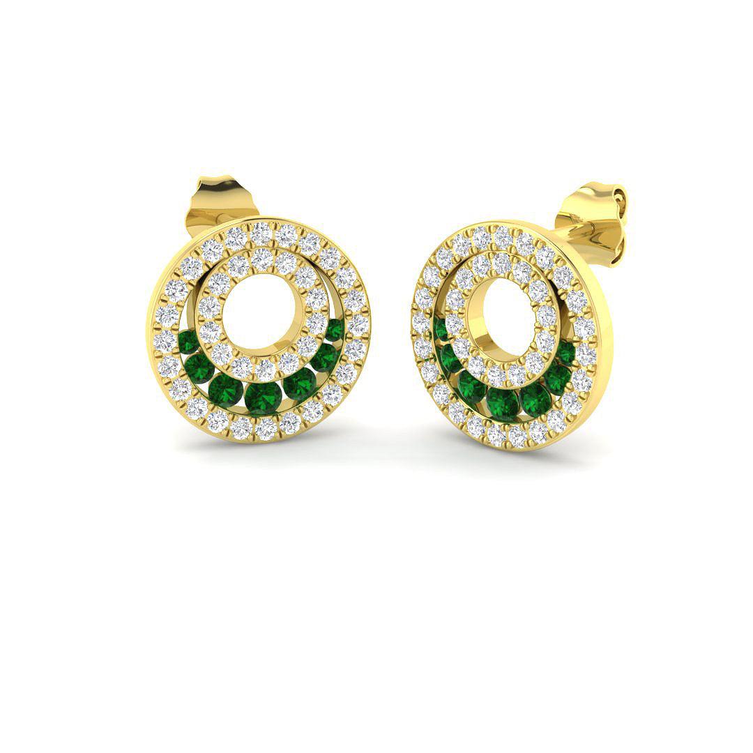 9ct Yellow Gold 1.06ct Emerald Earrings